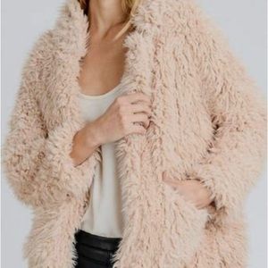 Soft fuzzy coat tan coat - open front Like New
